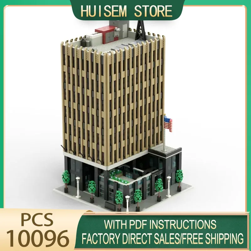 Street View Moc Building Bricks Federal Building With Law enfocement Model Technology Blocks Christmas DIY Toy Construction Gift