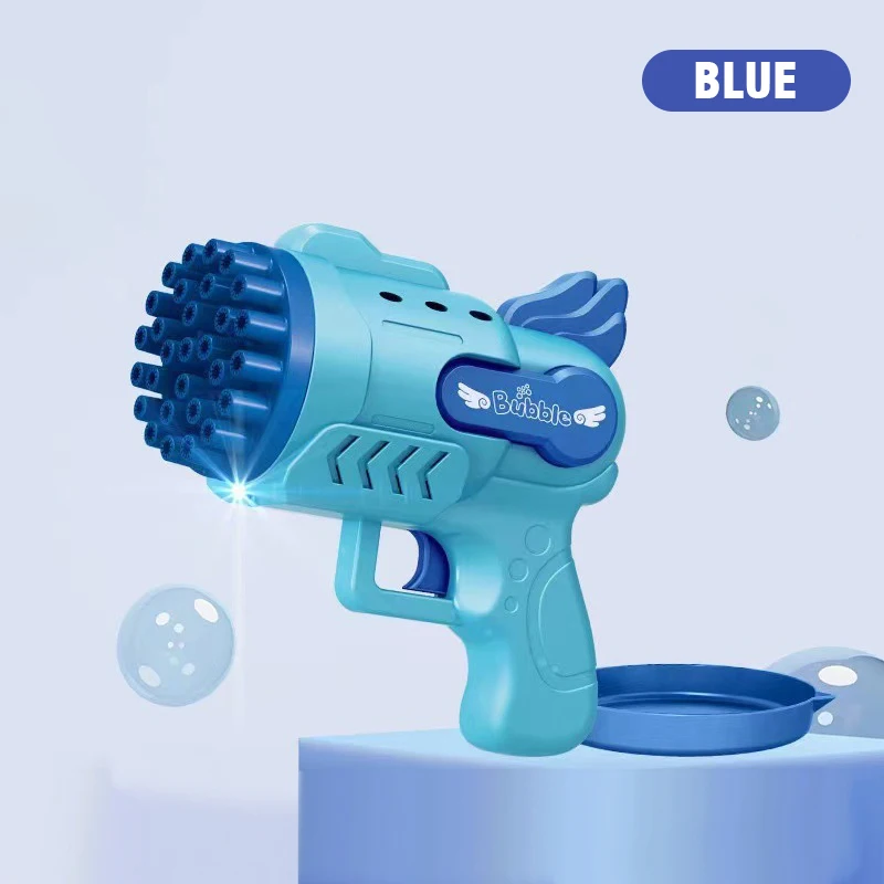 Dmuchawa do maszyna do baniek mydlanych mydlanych dla dzieci z pistolet-zabawka z do z 29 otworami i wodne zabawki prezent dla chłopca i dziewczynki