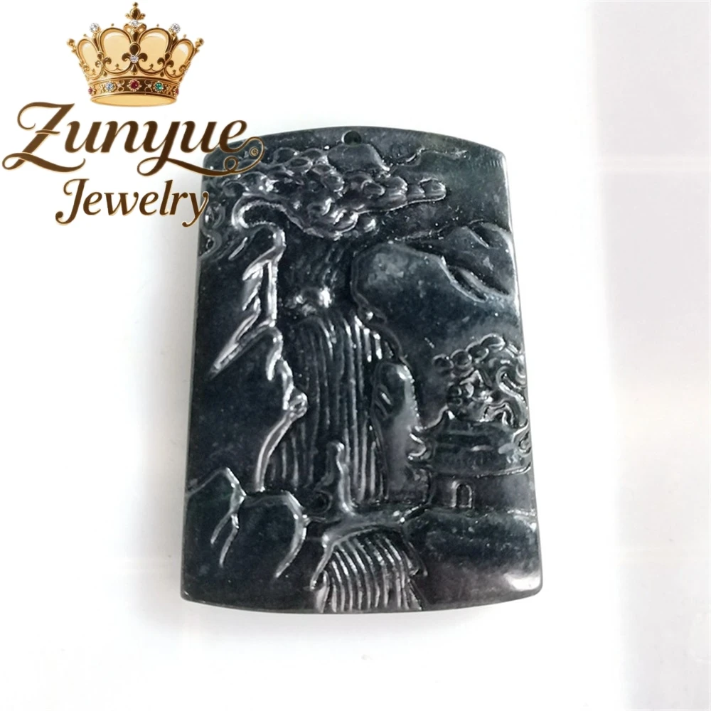 

High-End Natural Jade Landscape Pendant Handicraft Best Selling Fashion Jewelry Luxury Quality Jewelry Exquisite Elegant Popular