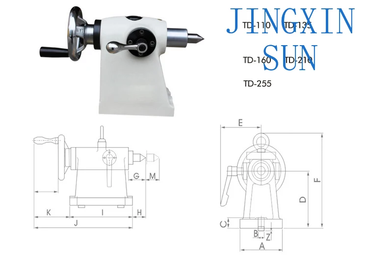 TD135 Manual Tailstock for NC Milling  Rotary Table