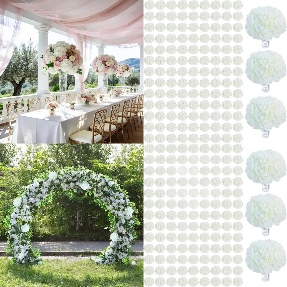 

Ivory Silk Hydrangea Artificial Lowers, 105pcs, Ideal for Weddings, Home Decor, Baby Showers, and Table Centerpieces