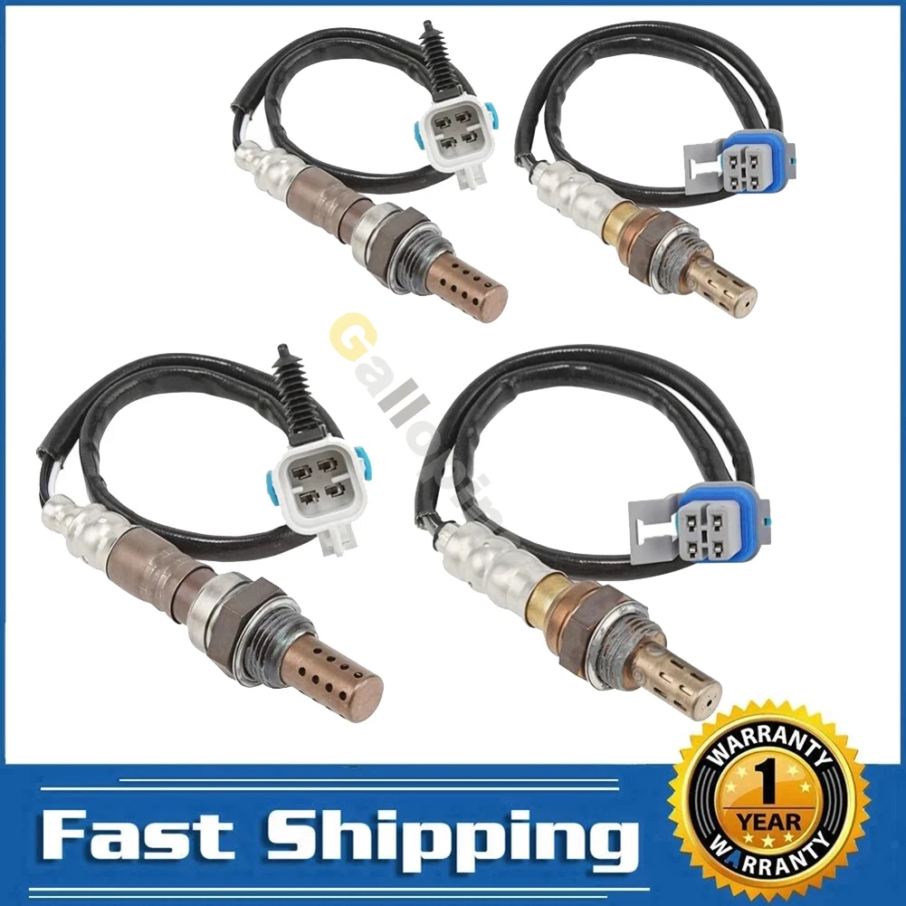 4pcs O2 Oxygen Sensor 1 2 For GMC Sierra 1500 Yukon Yukon XL 5.3L Chevy Silverado 1500 Tahoe Avalanche Upstream Downstream