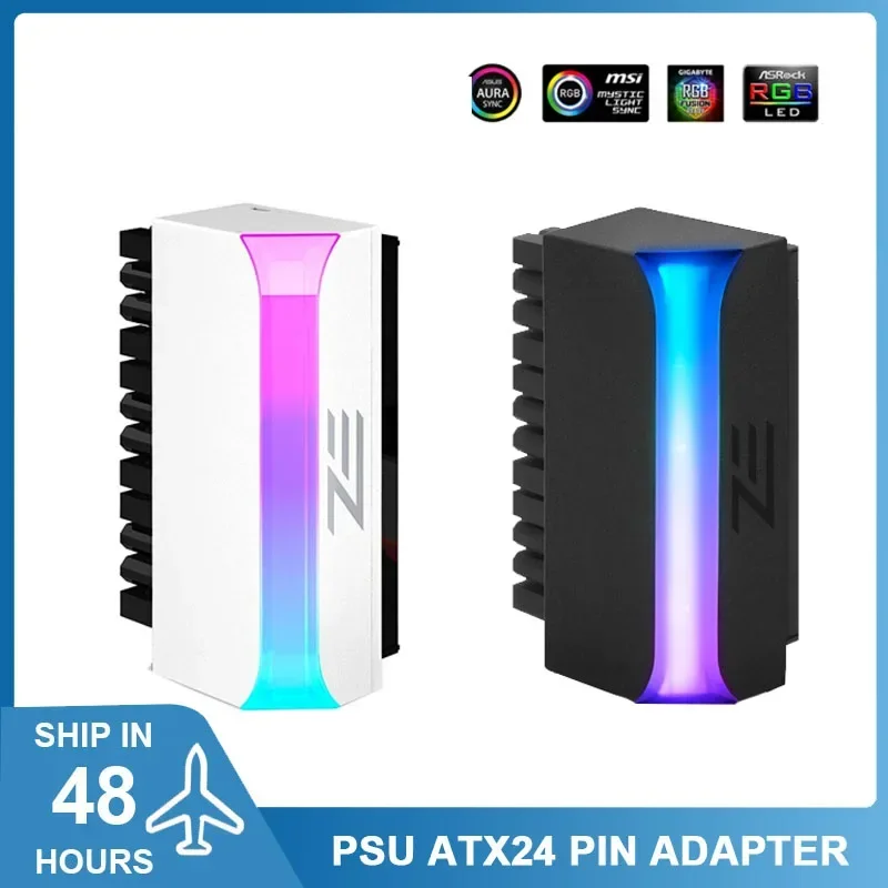 5 فولت ARGB PSU ATX 24Pin إلى 90 درجة محول اللوحة كابل إمداد الطاقة موصل لتقوم بها بنفسك ملحقات تعديل الكمبيوتر AURA SYNC