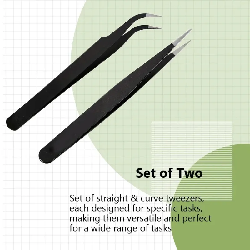 Professional Eyelash Tweezers Black Fiber Tip For Lash Extensions Mega Volume Mink Lashes Tool Makeup Artist Kit