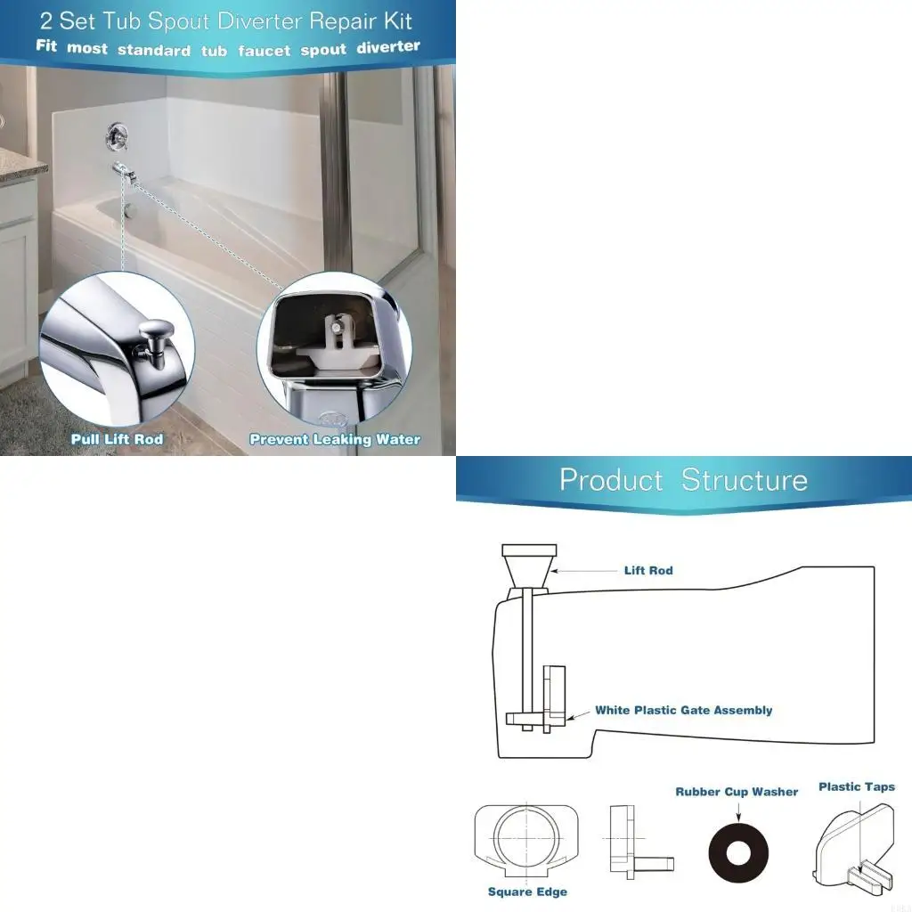 2PCS Bathtubs Faucet Repair Diverter Stem Seals Fix Leak Shower Valves System