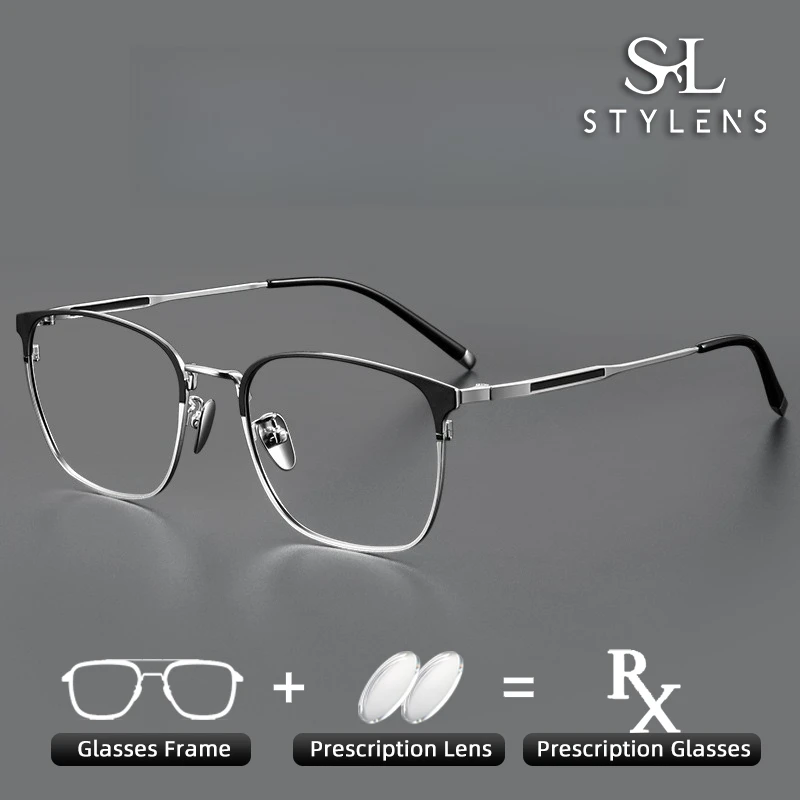 

STYLENS New Design Ultralight Square Eyeglasses Photochromic Men's Square Anti Blue Ray Prescription Customization Eyewear 9976