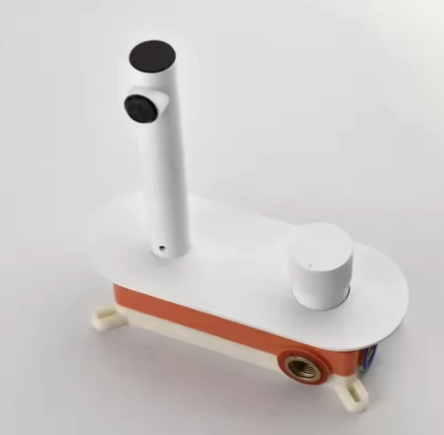 Wall-Mounted Smart Digital Display Bathroom Faucet Contemporary Design Hidden Brass Ceramic Valve Core Hot Cold Basin Faucet