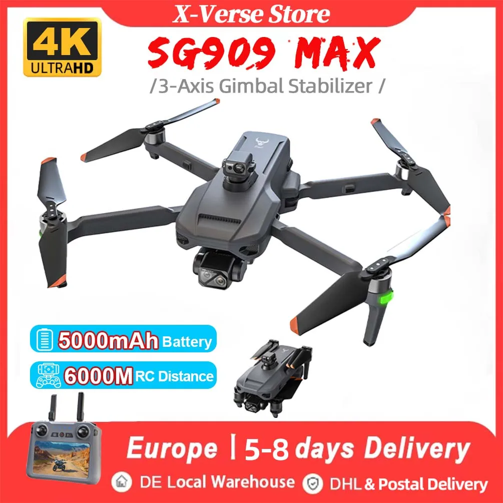 ZLL SG909 6KM GPSドローン 4Kプロフェッショナル 3軸ジンバル 360°レーザー障害物回避 4Kカメラ RCドローン FPVブラシレスクアッドコプター