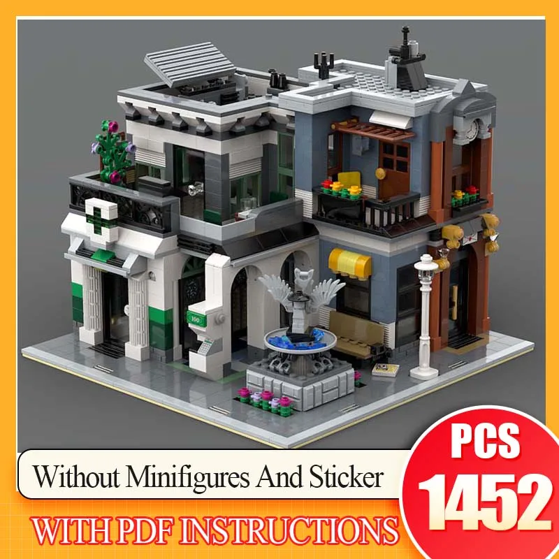

MOC 1452 шт. обучающие строительные кирпичи, банковская технология, креативная игрушка, подарок для детей, день рождения, Рождество, сделай сам, конструкция