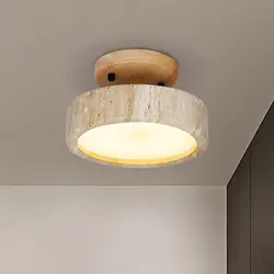 Wabi Sabi Yellow Marble Ceiling Light Lobby Entrance Corridor Balcony Restaurant Hotel Aisle Travertine Balcony Decorative Lamp