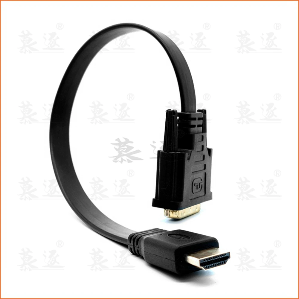 1 Uds 30cm plano delgado de alta velocidad HD macho y a hembra DVI 24 + 1 Cable macho