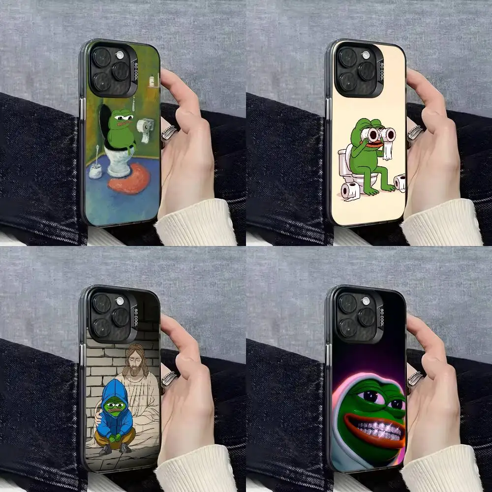 

Sad Frog Pepe Phone Case For iPhone 17,16,15,14,13,12,Pro,Max,Plus,E,SE4,Air,Mini Black IMD Box