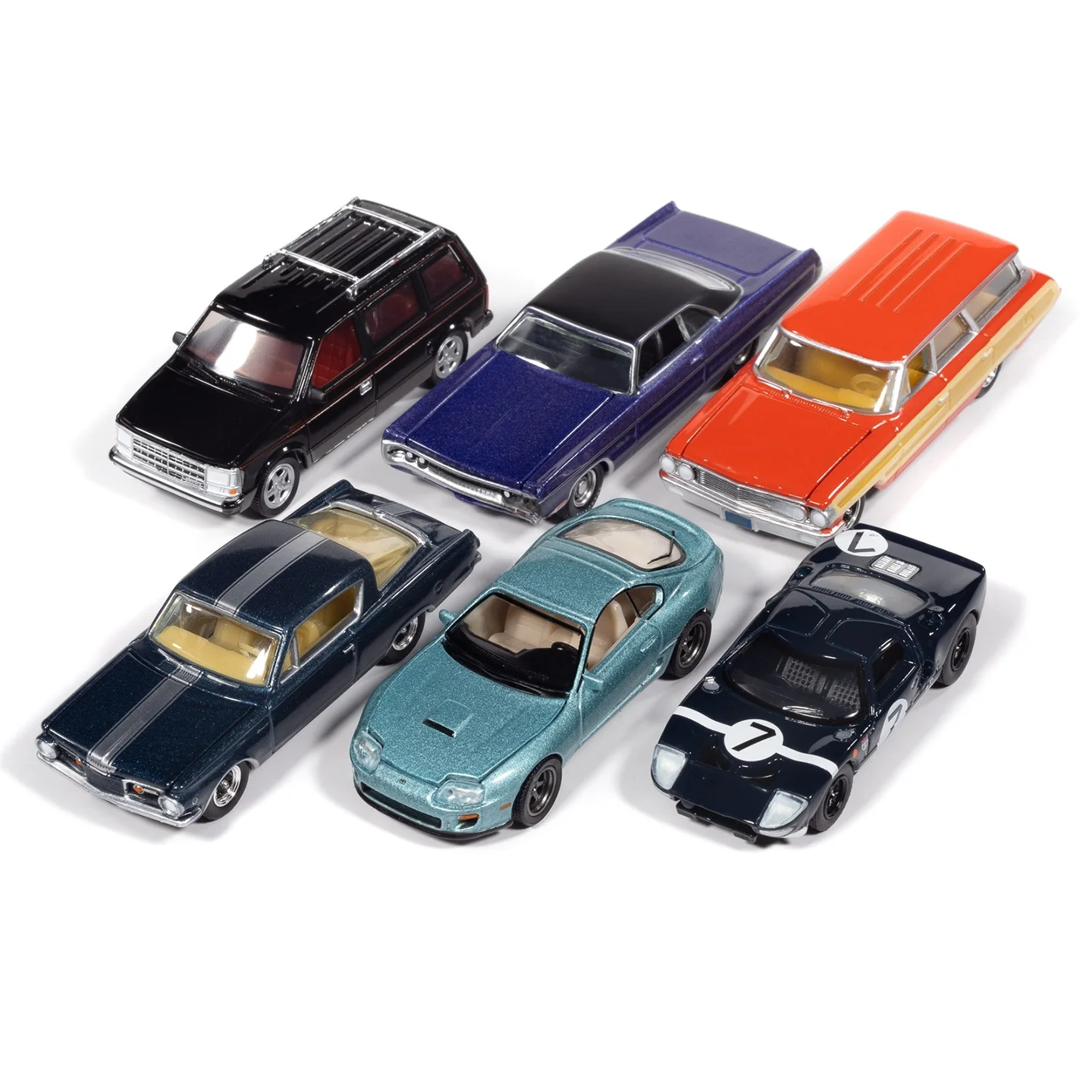 Auto World 164 Plymouth Fury Anger Sardine GT40 Sports Car