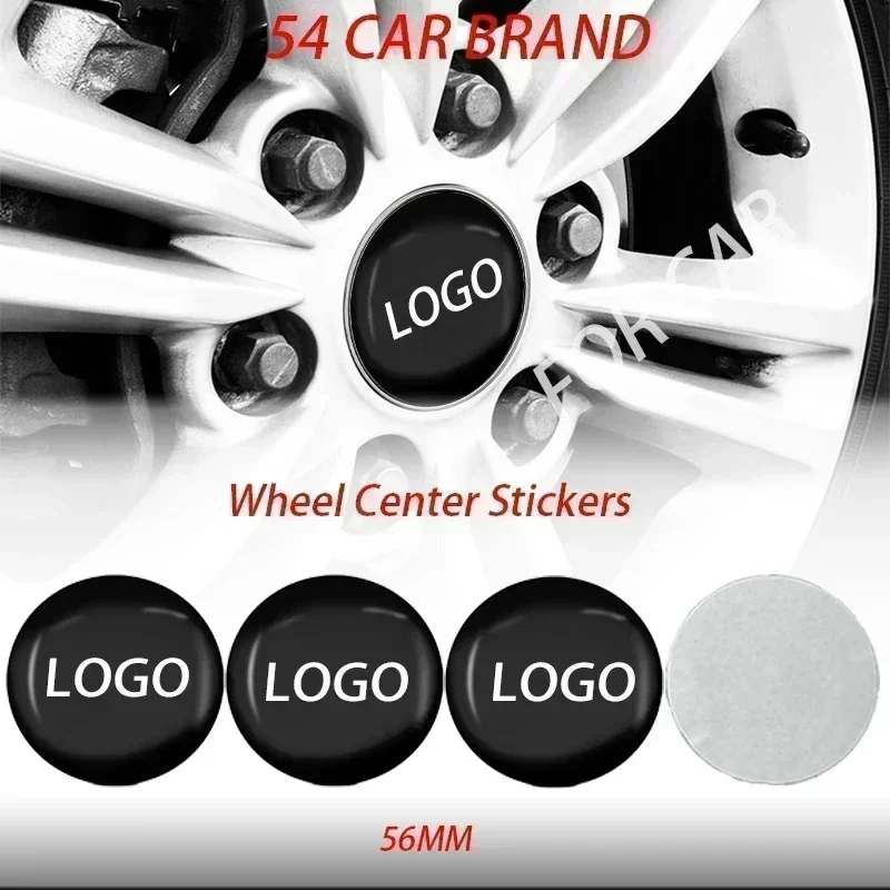 Car Wheel Center Stickers Hub Center Stickers Tires Rim Covers 56mm Cap wheel parts For Bmw Vw Honda Ford Audi Citroen