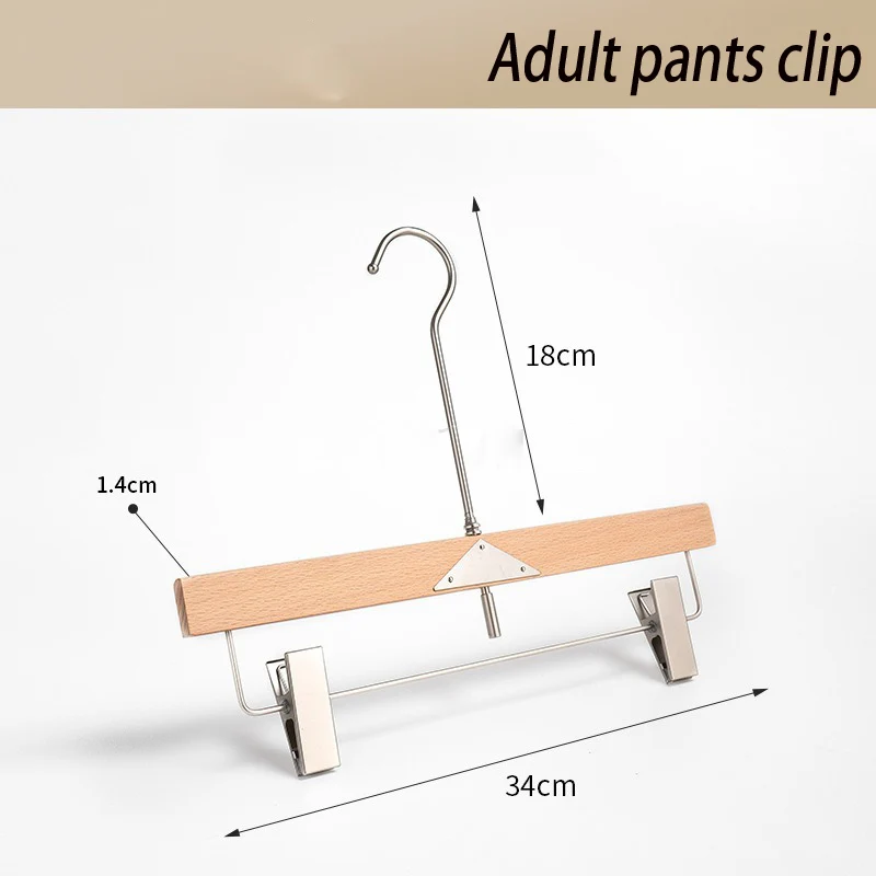 1PCS/5PCS Household Clothing Store Clothing Hanger More Than 30 Free Printed Logos Solid Wood Hangers Wholesale