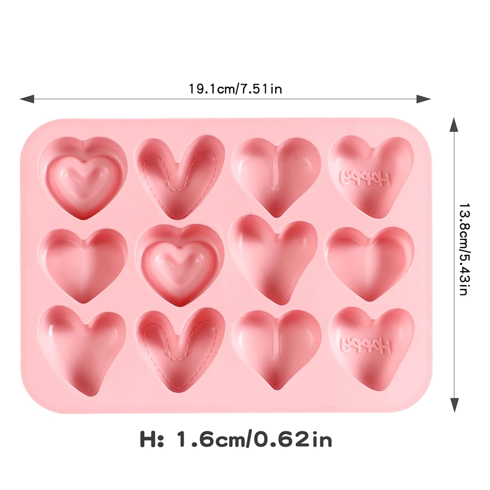 1/3pcs Silicone Heart shaped Chocolate Baking Mold Valentine's Day Candy Jelly DIY Cookie Cake Decoration Tool