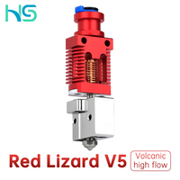 Haldis 3D Red Lizard V5 volcano High temperature hot end high flow extrusion Hotend, For Ender-3/Ender-3Pro/Ender-3 V2 Printers