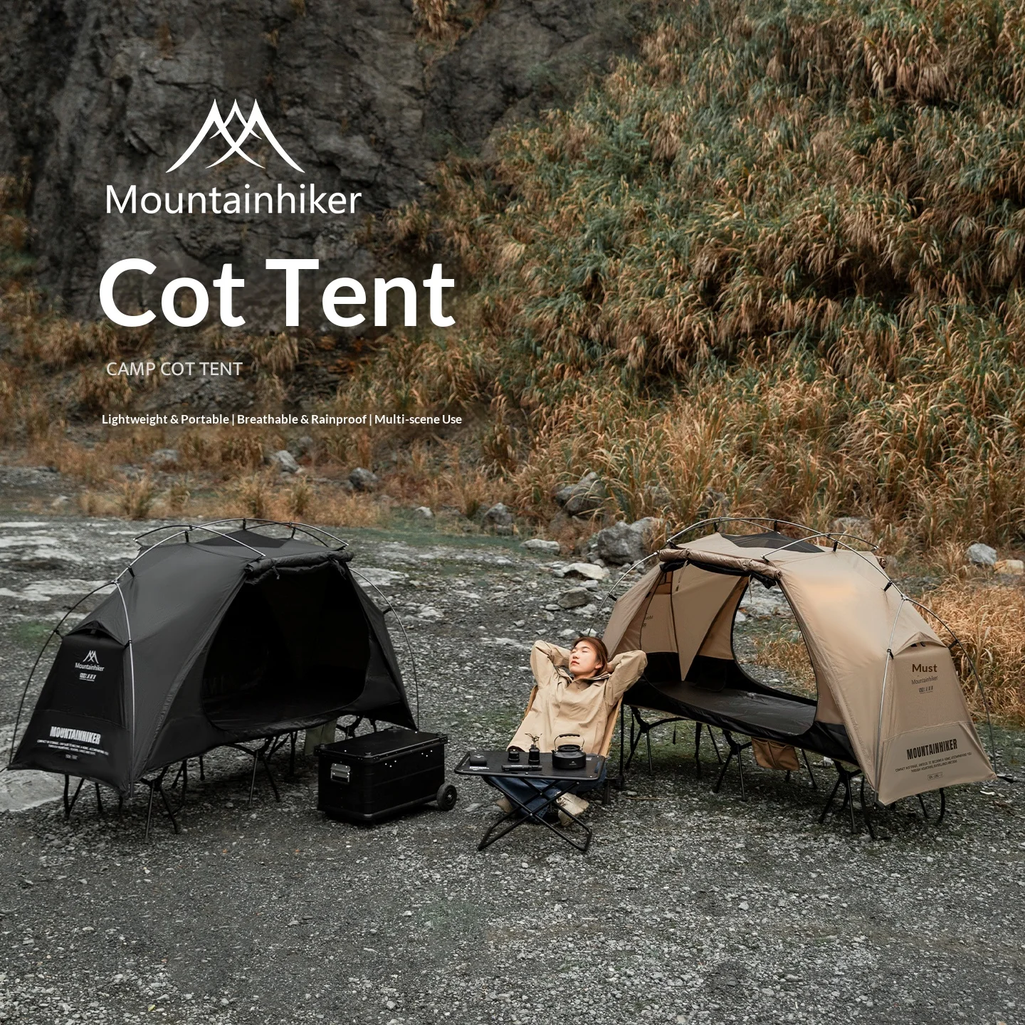 Camping Cot Foldable - Mountainhiker Camping Cot Tent Integrated Foldable