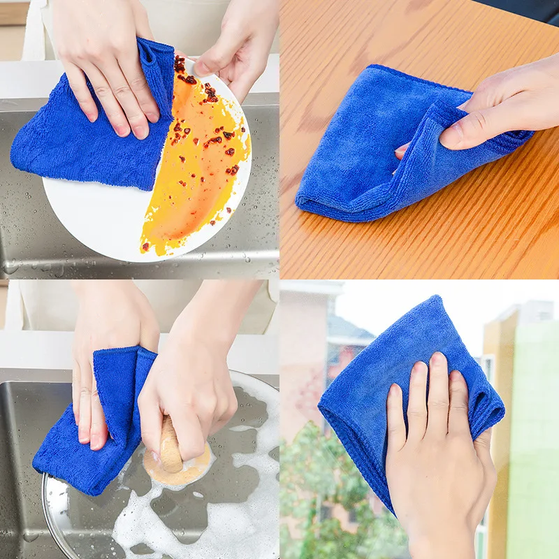 20PCS Magic Dishcloth Microfiber Towel Cleaning Cloths Kitchen Dish Pot Washing Cloth Towels Car Wash Rags for Kitchen 20x20cm