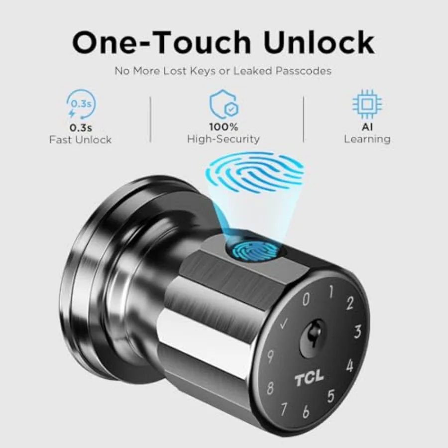 Serratura intelligente WiFi D2 e serratura intelligente con maniglia per porta con impronta digitale K1 per una sicurezza domestica migliorata con connettività wireless biometrica