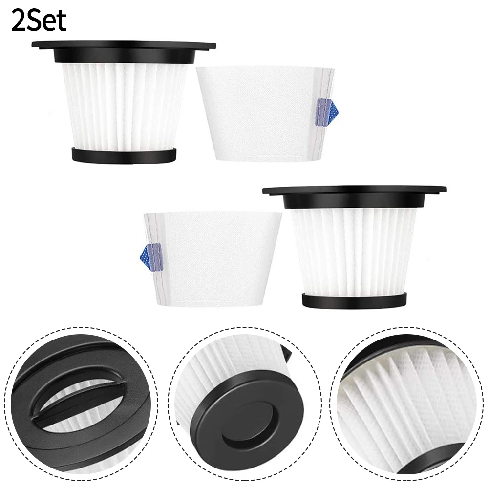 2 Pcs Filters For Greenote GSC50 Cordless Vacuum Cleaner Household Vacuum Cleaner Filter Replace Attachment Home Appliance Spare