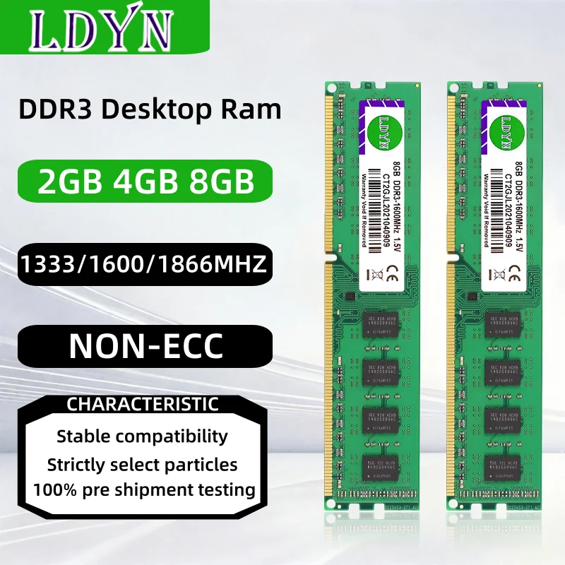 DDR3 2GB 4GB 8GB 1600MHz RAM 1.5V Desktop