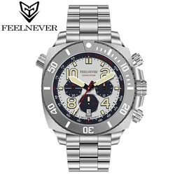 FeelNever-Montre de Plongée à Quartz pour Homme, Grand Cadran, Militaire, Saphir, Clip, dehors, Montre-Bracelet Étanche, Chronographe, 500m