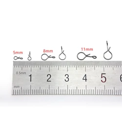 50pcs Fly Fishing Snaps Hook Quick Change Connect For Flies Hook 5/8/11mm Stainless Steel Fly Hook Snaps Pesca Fishing Tackle