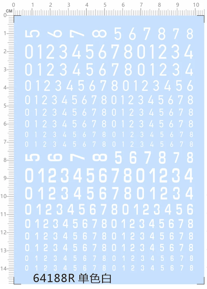 

Number Decals for Scale Military Model Kit 64188R (White)