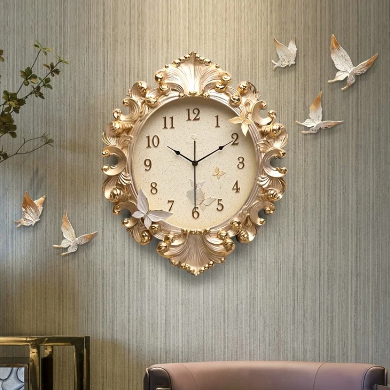 White Elegant Modern Wall Clock Fashion Premium Nordic Design Digital Clock Living Room Gold Relojes De Pared Home Decor Items