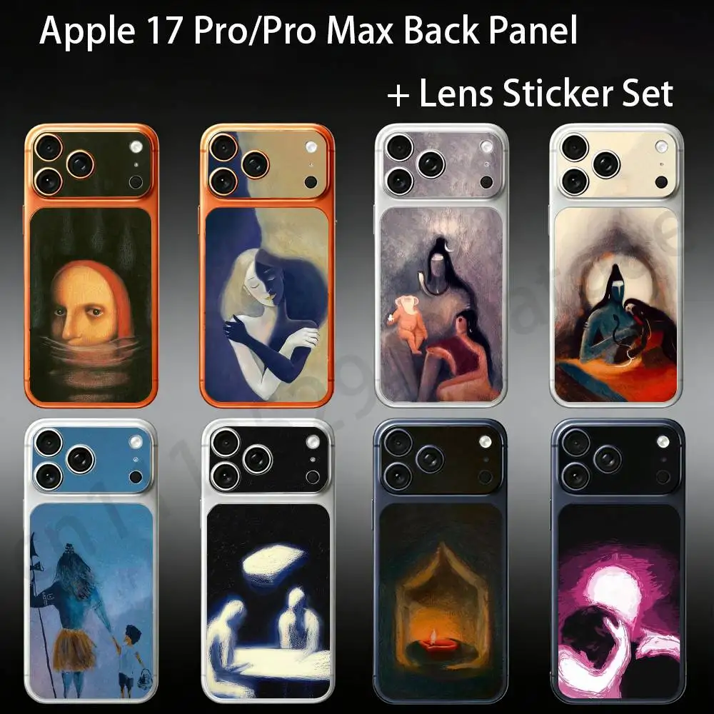

Hazy Portraits For iPhone 17proMax/17pro Full Cover Decal Skin Wrap Colorful Rear Protective Sticker Film