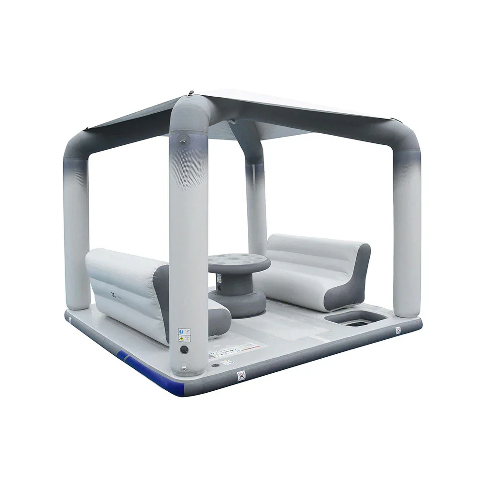 قاعدة جزيرة عائمة قابلة للنفخ على سطح السفينة مع طاولة ومقاعد وصالة عائمة قابلة للنفخ #3