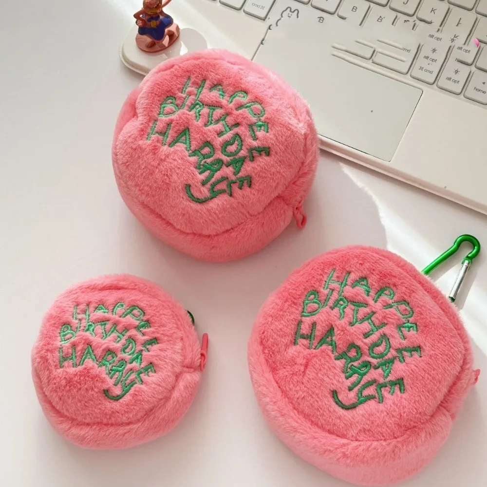 

Розовый горошек, милый плюшевый портативный кошелек, мини-кошелек для монет, органайзер для наушников, сумка для монет, сумка для хранения в форме торта