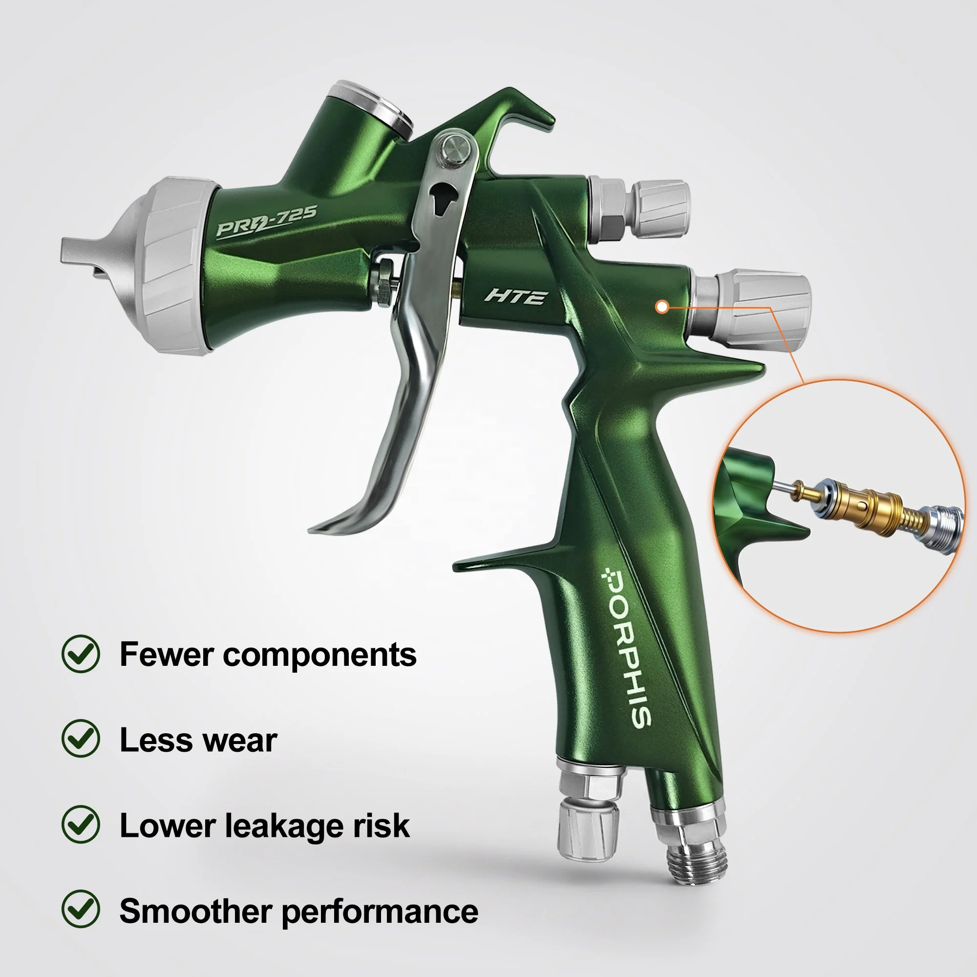 Advanced PRD-725 LVMP Spray Gun 1.3/1.4mm 600ml 427g No O-Ring High Atomization for Automotive Refinishing 5