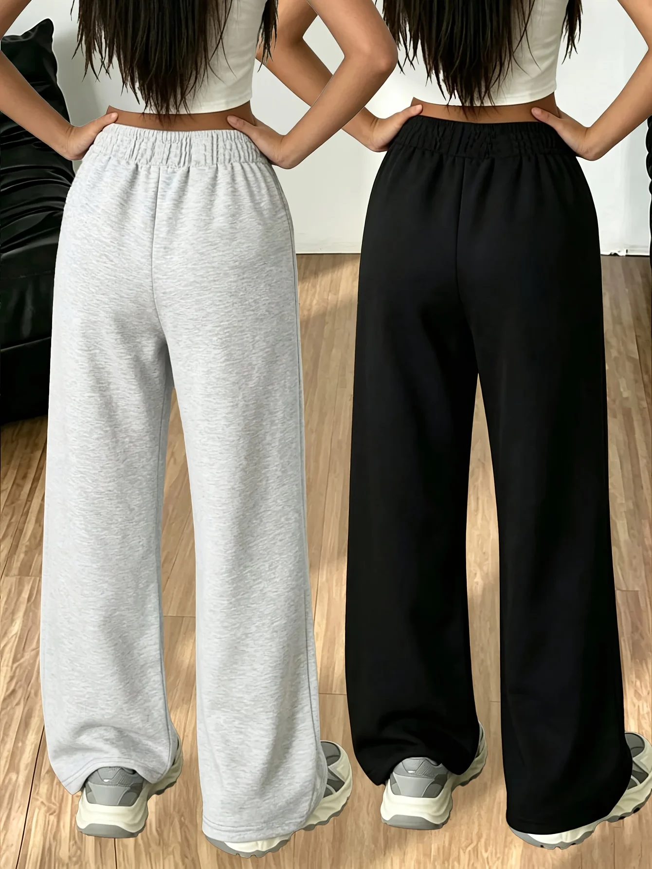 2-Pack Girls' Athletic Pants featuring cute cat and paw prints; made from soft material, these versatile pants are perfect for c