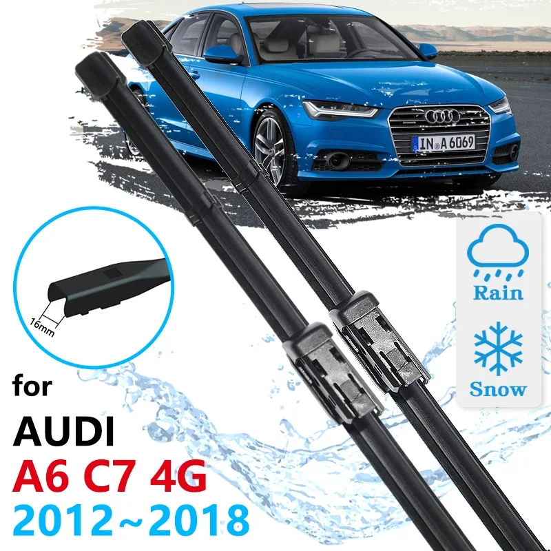 

Car Front Wiper Blade For Audi A6 C7 4G 2012 2013 2014 2015 2016 2017 2018 Windscreen Windshield Accessories Window Brushes 2pcs