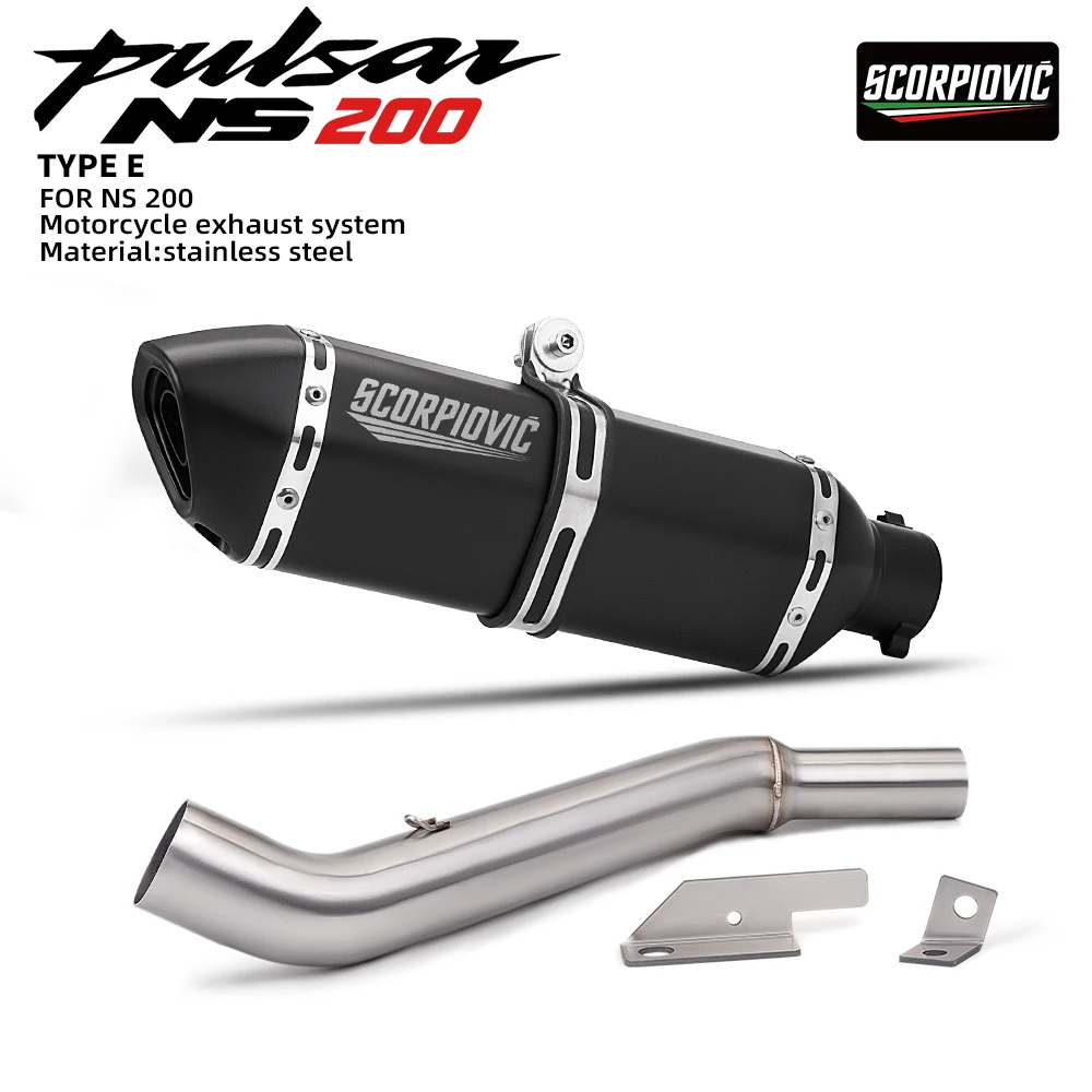 Motorcycle Exhaust Middle Link Pipe Escape Muffler For Bajaj Pulsar NS160 NS200 Dominar 400 15-24