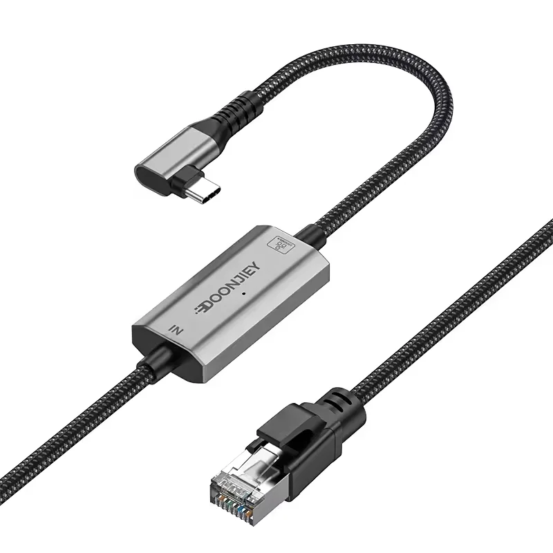 

Angle Type C to Ethernet Cable USB C to RJ45 Nylon Cord 1000Mbps Gigabit LAN Network Adapter Cable Connectors for MacBook Pro PC