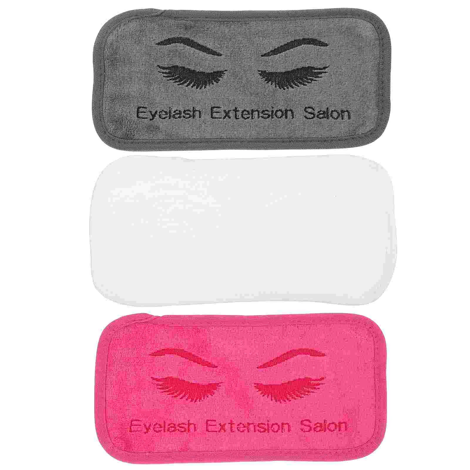 3 Pcs Tools Colored Pads for Eyelash Extensions and Forehead Scarves 3pcs Reusable Headband Towel Eyelashes Supplies Holder