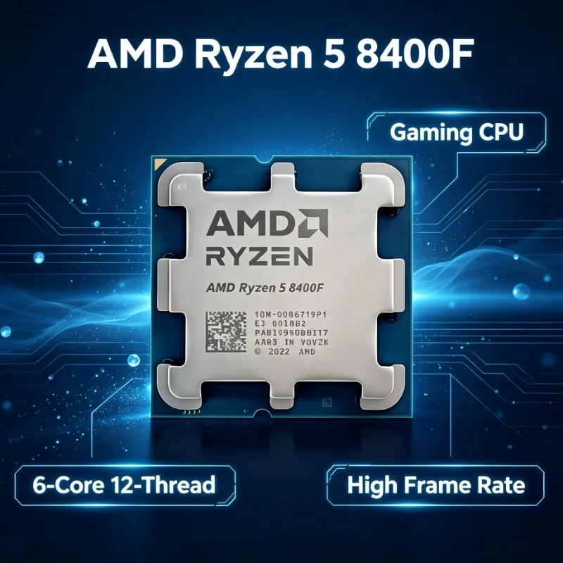 Processeur de jeu pour ordinateur de bureau R5 8400F, architecture Zen4 4 nm, TDP 65 W, prise en charge PCIe 5.0, socket AM5