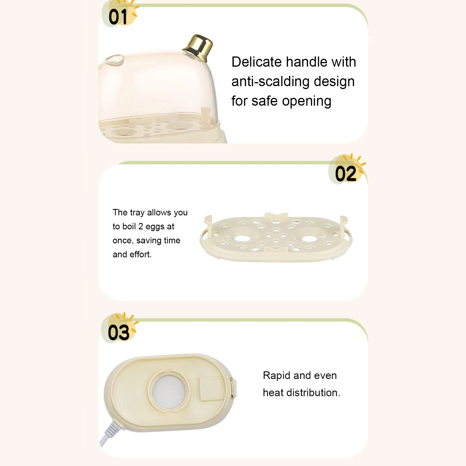 急速卵調理器 2個の卵容量 電気卵調理器 煮卵用 ポーチドエッグ 自動シャットオフ機能付き 家庭用