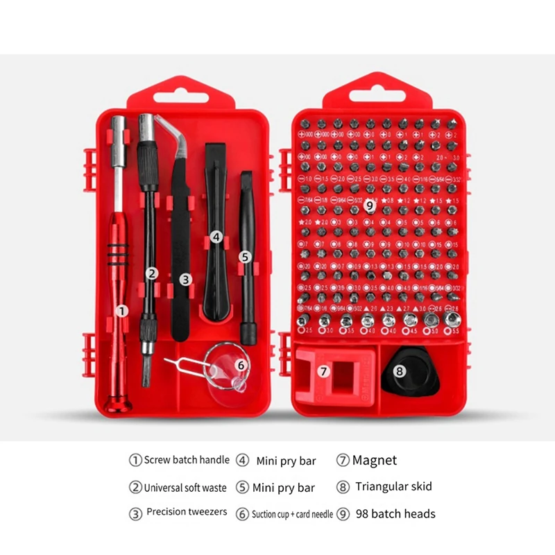 108Pcs 4Mm Precision Word Plum Triangle Screwdriver Screwdriver Mobile Phone Maintenance Tool Box Set Durable