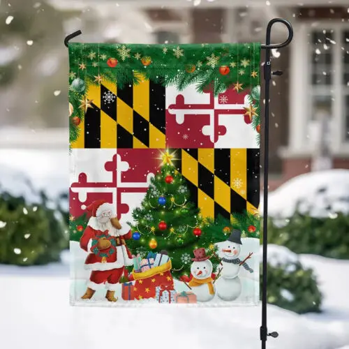 Maryland Christmas Flag Garden Flag