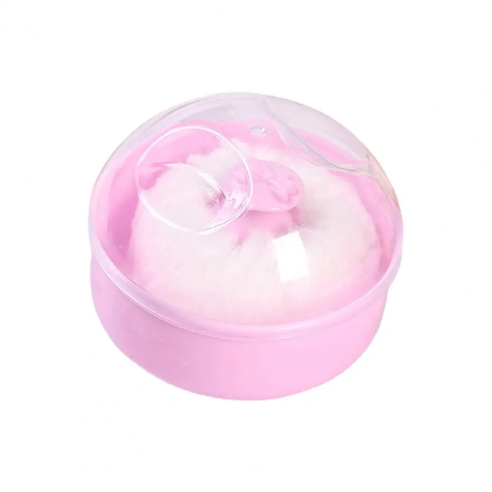 Useful Dry Powder Puff Fluffy ABS Baby Talcum Powder Container with Puff Reusable Powder Puff Box Makeup Tools