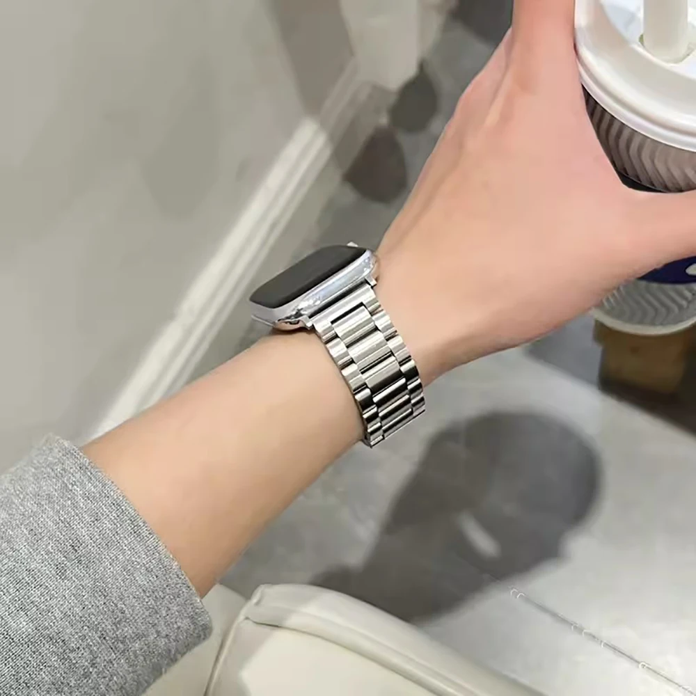 Stainless Steel Strap For Apple Watch Band 45mm Ultra 49mm 41mm 40mm 44mm Watch Strap Metal Bracelet For Iwatch Series 9 8 7 6 5