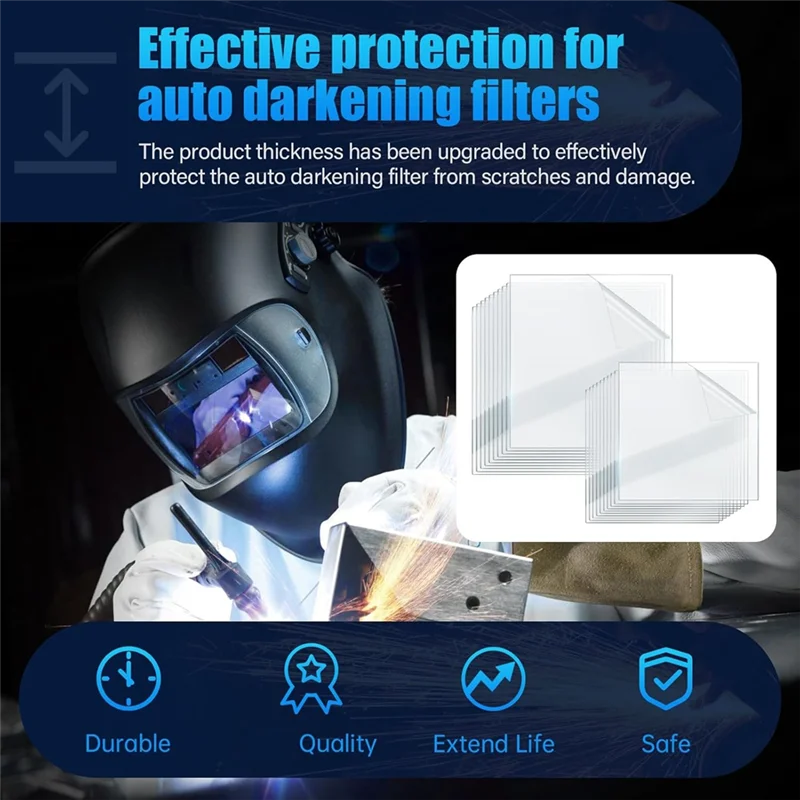 طقم عدسات بغطاء شفاف خارجي وداخل من سلسلة ABMF-3350 لخوذة لحام الفايكنج الكهربائية، KP2898-1 وKP3044-1 - 20 قطعة