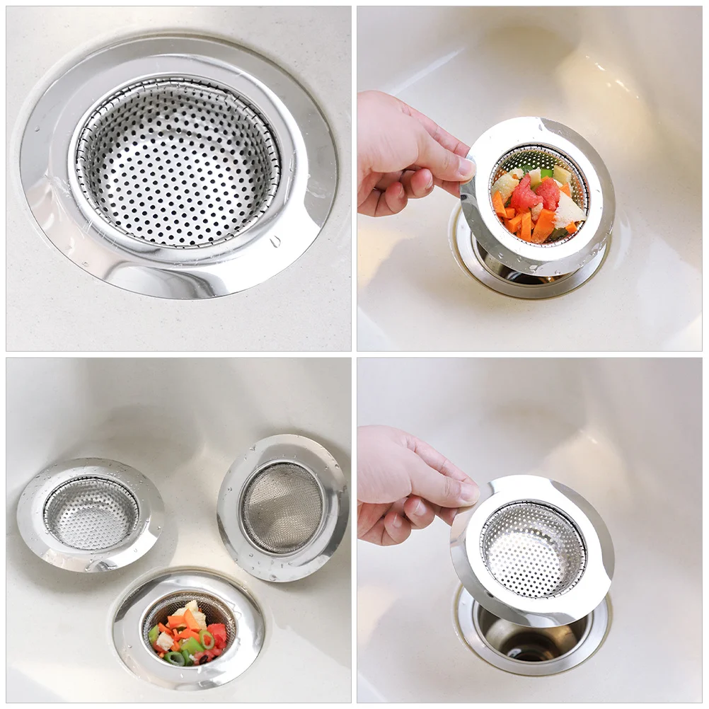 

4Pcs Stainless Steel Kitchen Sink Strainer Durable Rustproof Drain Filter Basket Sink Strainer Drain Hair Catcher