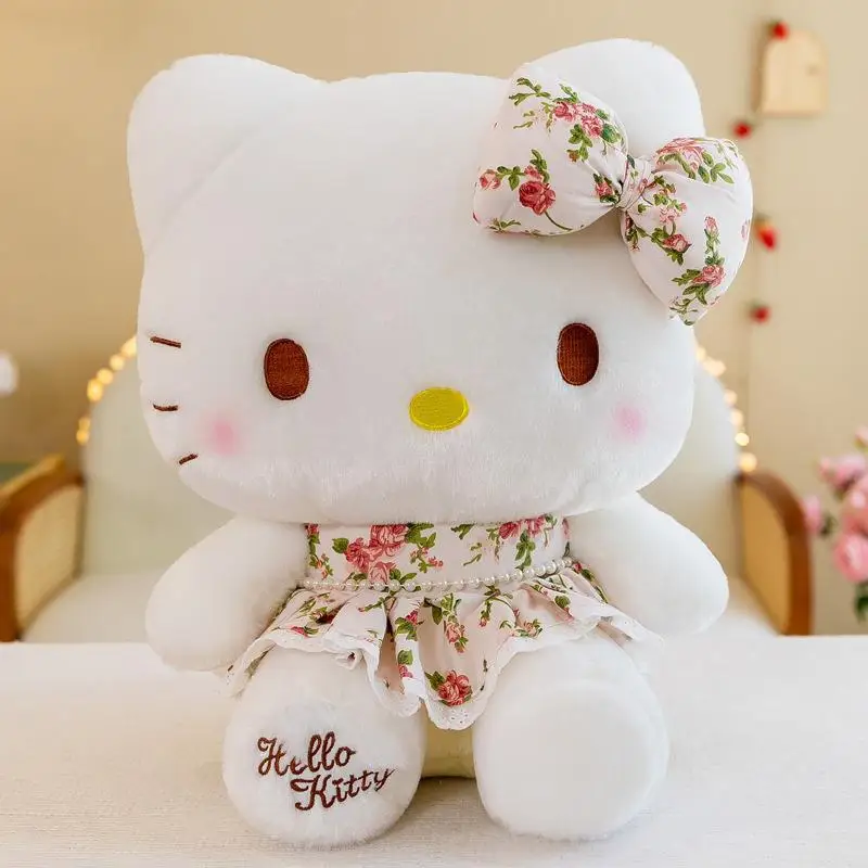 22-35cm Hello Kitty Anime Cute Stuffed Toys Sanrio KT Cat Plushier Soft Pillow Birthday Gifts For Girls Kawaii Pendant Dolls