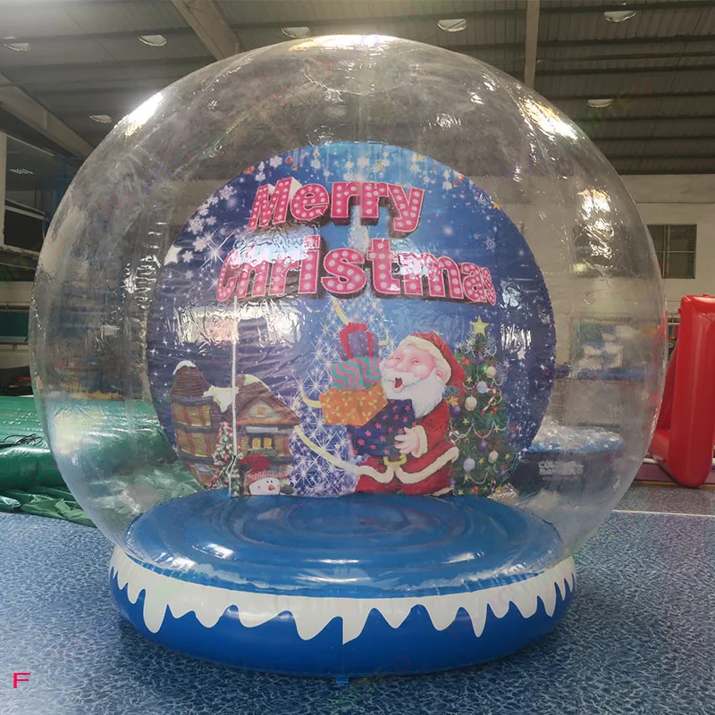 Bola de nieve inflable de la cabina de la foto clara del tamaño humano de la tienda inflable del globo de nieve de la Navidad