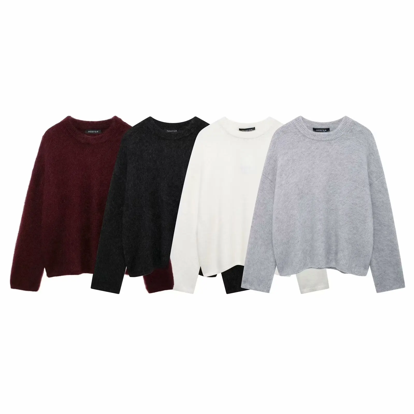 Tangada 2024 Autumn Winter Women Solid Oversized Loose Knitted Sweater Jumper Female Pullovers 3H0977